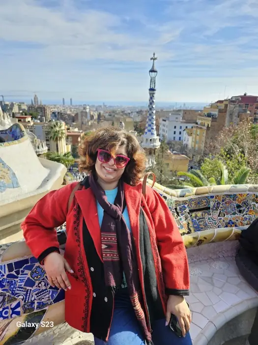 The city from the terrace — Park Güell, Barcelona